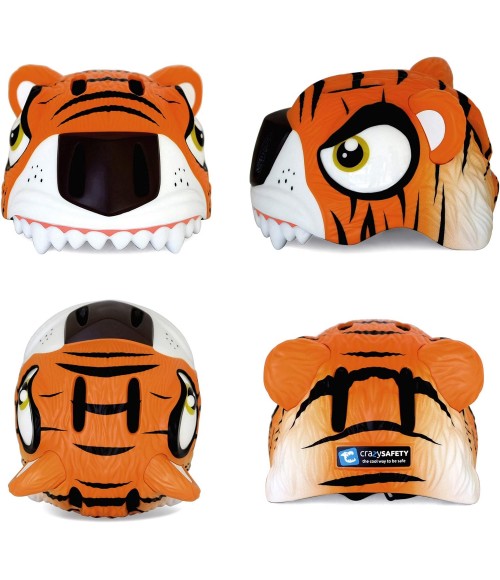 Diferentes vistas del casco Tiger bicycle helmet - orange